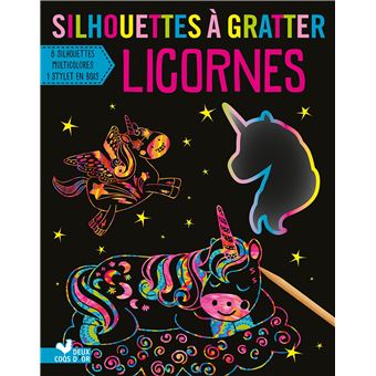 Silhouettes à gratter - Licornes - pochette avec accessoires