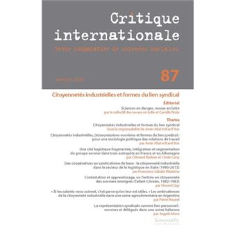 Critique Internationale 87