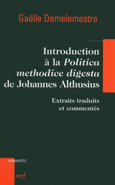 Introduction à la Politica methodice digesta de Johannes Althusius
