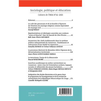 Sociologie, politique et éducation N° 42 / 2021