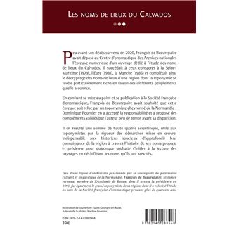 Les noms de lieux du Calvados