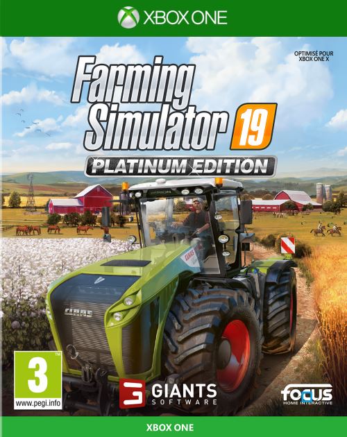 Pochette avant du jeu Farming Simulator 19 Édition Platinum Xbox One