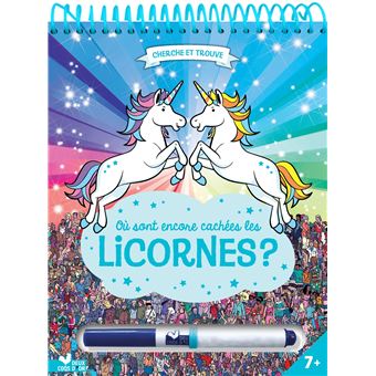 Où sont encore cachées les licornes ? - bloc avec un feutre effaçable