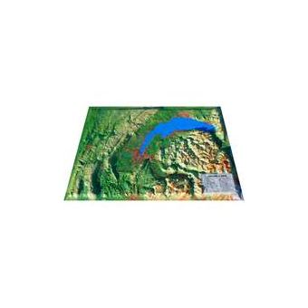 Carte en relief du Jura et Léman