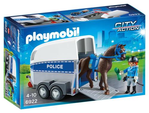 Playmobil City Action 6922 Policière avec Cheval et Remorque