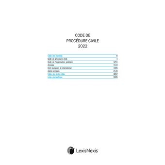 Code de procedure civile 2022 jaquette corail