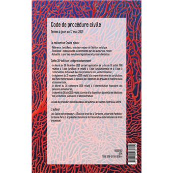 Code de procedure civile 2022 jaquette corail
