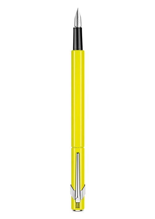 Caran Dache Stylo plume Fluo Line Jaune avec pointe moyenne
