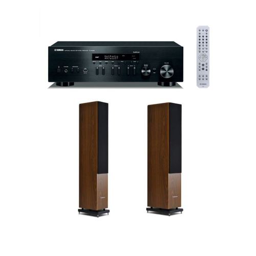 Amplificateur Yamaha MusicCast RN402 Noir + Enceinte Colonne Cabasse Jersey MT32 Noyer Vendue par pairz