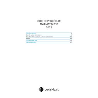 Code de procedure administrative 2023