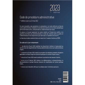 Code de procedure administrative 2023