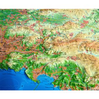 Carte en relief de la Sainte-Victoire et Sainte-Baume