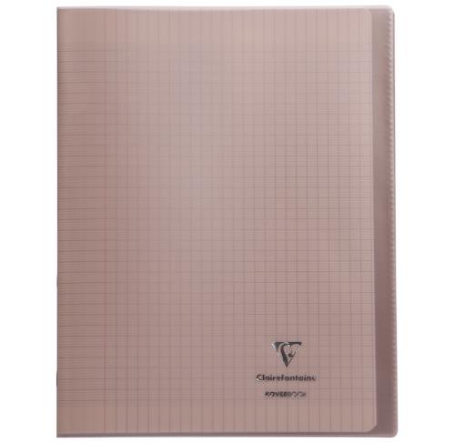 Cahier Clairefontaine Koverbook protège-cahier piqué polypro 96 pages Séyès 24 x 32 cm Gris Transparent