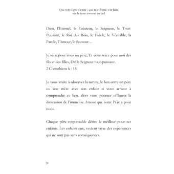 Que ton règne vienne ; que ta volonté soit faite sur la terre comme au ciel