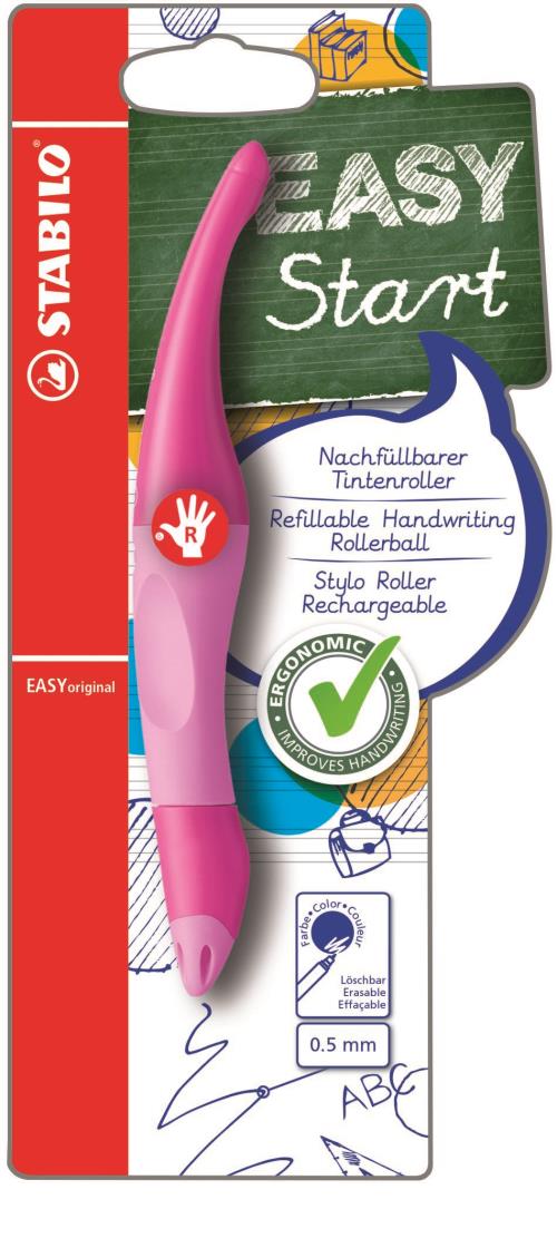 Stabilo easy start original roller b/rechts (pink)+1refil