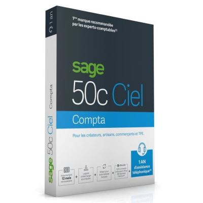 Sage 50cloud Ciel Compta PC 1 an d’assistance téléphonique