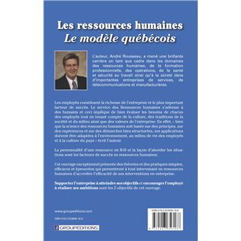 Les ressources humaines, le modèle québécois. Volume 1