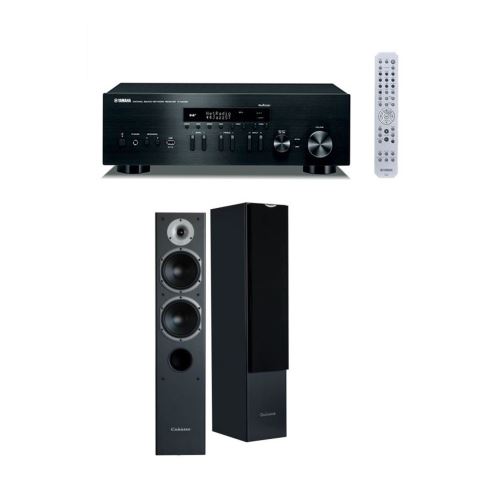 Amplificateur Yamaha MusicCast RN402 Noir + Enceinte colonne Cabasse Jersey MT32 Black Satin Vendue par paire