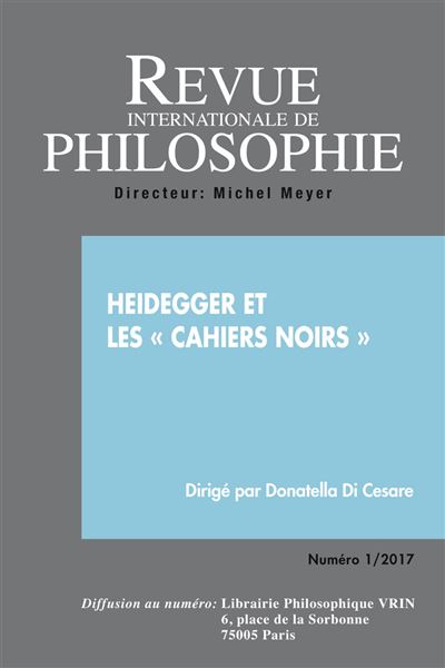 Heidegger et les cahiers noirs
