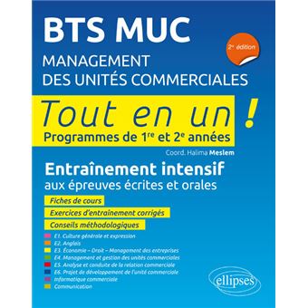 Bts Muc Management Des Unites Commerciales 2e Edition Broche Halima Meslem Achat Livre Fnac