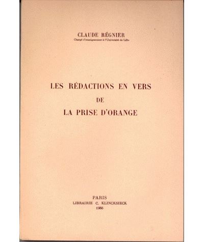 Les Rédactions en vers de La Prise d'Orange