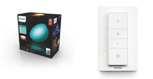 Lampe nomade connectée Philips Hue Go Led + Télécommande variateur de lumière Hue Dim Switch