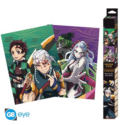 Set 2 Posters Chibi Demon Slayer Entertainment District