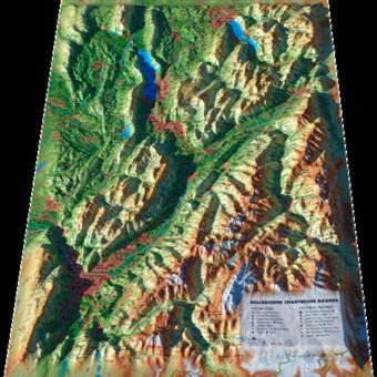Carte en relief des Bauges-Belledonne-Chartreuse