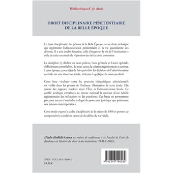 Droit disciplinaire pénitentiaire de la belle époque