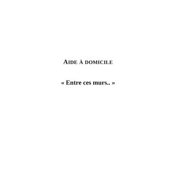 Aide à domicile