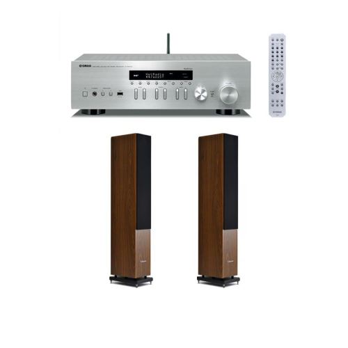 Amplificateur Yamaha MusicCast RN402 Argent + Enceinte Colonne Cabasse Jersey MT32 Noyer vende par paire