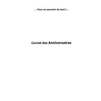 Carnet des anniversaires