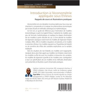 Introduction à l'économétrie appliquée sous EViews