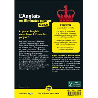 L'anglais en 15 minutes par jour pour les Nuls