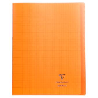 Cahier Clairefontaine Koverbook protège-cahier piqué polypro 96 pages Séyès 24 x 32 cm Orange Transparent