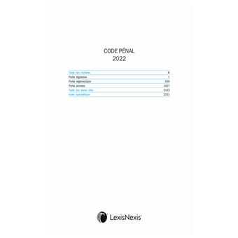 Code pénal 2022 - Trèfles