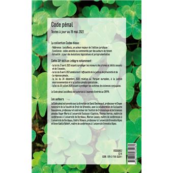 Code pénal 2022 - Trèfles