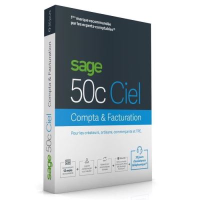Sage 50cloud Ciel Compta + Facturation PC 1 an d’assistance téléphonique