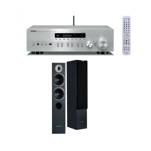 Amplificateur Yamaha MusicCast RN402 Argent + Enceinte colonne Cabasse Jersey MT32 Black Satin Vendue par paire