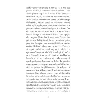 De la réalité du monde sensible