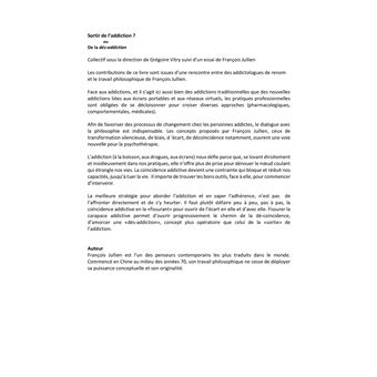 Sortir de l'addiction ?