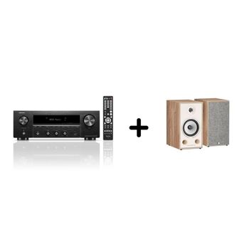 Un ampli Denon DRA-900H Noir + une paire d'enceintes bibliothèque Triangle BR03 Chêne Clair - 1