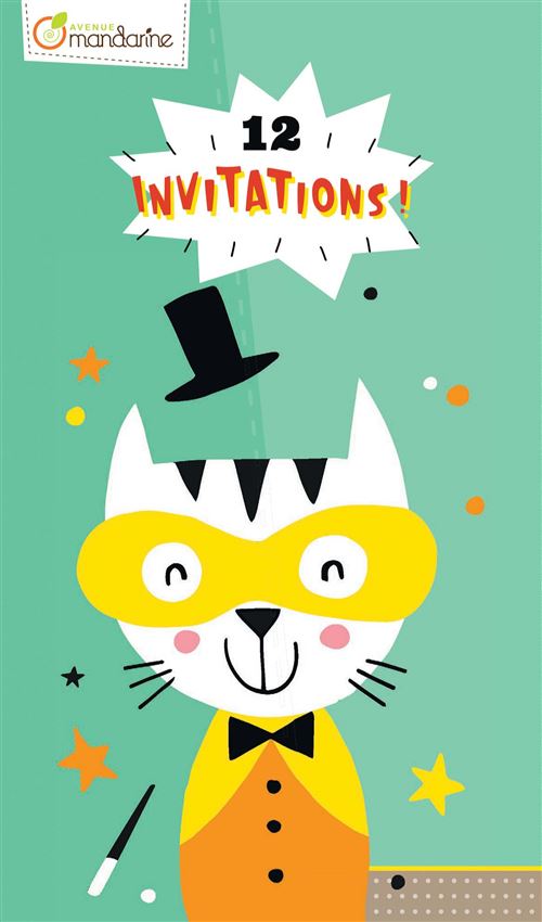 Carnet de 12 invitations Animaux Avenue Mandarine