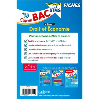 Objectif Bac Fiches 1re et Term STMG  Droit et Économie - Nouveaux programmes