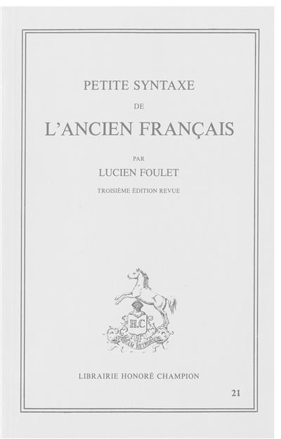Petite syntaxe de l'ancien français