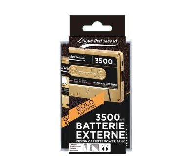 Batterie externe 3 500 mah cassette gold design