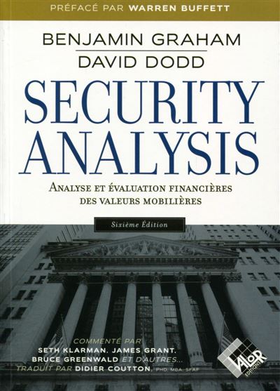 Security Analysis - 6ème édition - Benjamin Graham - broché