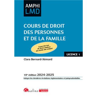 Cours De Droit Des Personnes Et De La Famille 2020 2021 Broche Clara Bernard Xemard Achat Livre Fnac