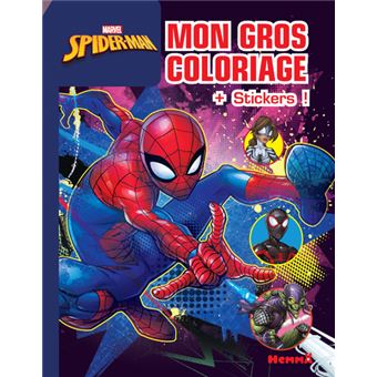 Marvel Spider-Man - Mon gros coloriage + stickers ! (Fond bleu)
