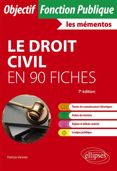 Le droit civil en 90 fiches - Patricia Vannier - broché